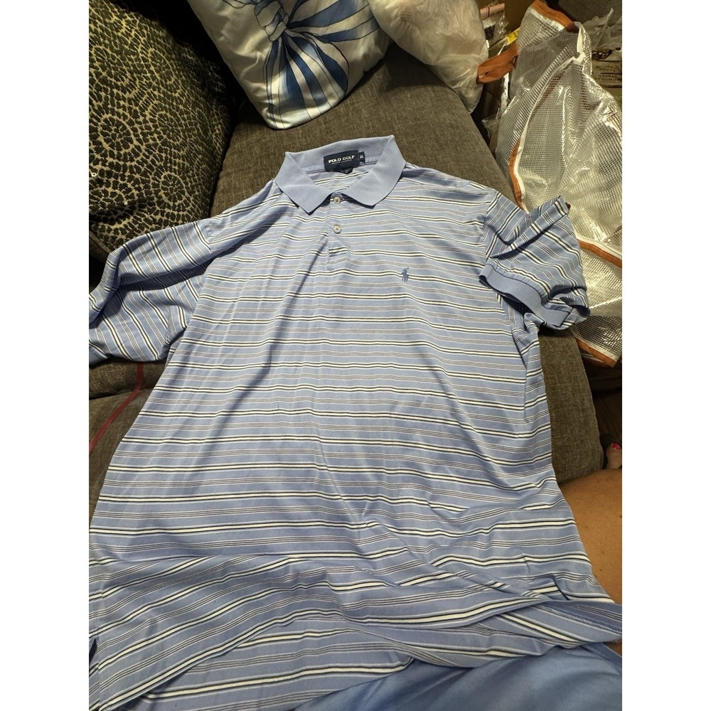 Xl Men's Golf shirt Blue Striped